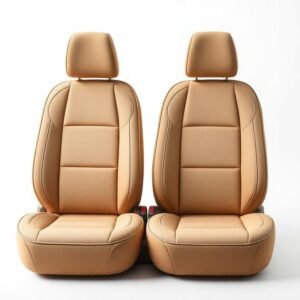 Classic Beige PU Leatherette Car Seat Cover Set – Universal Fit | Premium Comfort