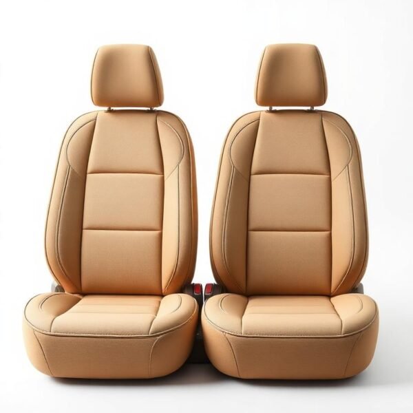Classic Beige PU Leatherette Car Seat Cover Set – Universal Fit | Premium Comfort